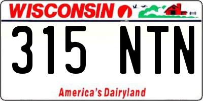 WI license plate 315NTN