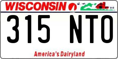 WI license plate 315NTO