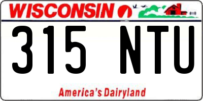 WI license plate 315NTU