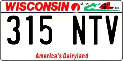 WI license plate 315NTV