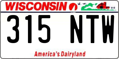 WI license plate 315NTW