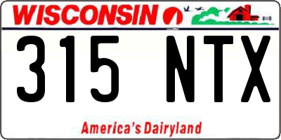 WI license plate 315NTX