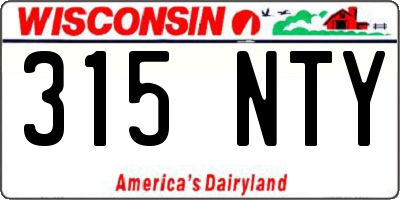 WI license plate 315NTY