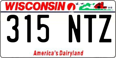 WI license plate 315NTZ