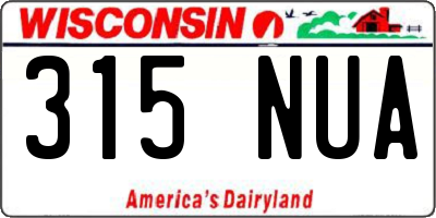 WI license plate 315NUA