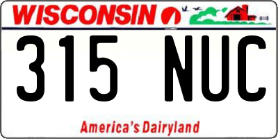 WI license plate 315NUC