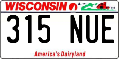 WI license plate 315NUE
