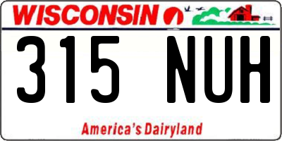 WI license plate 315NUH