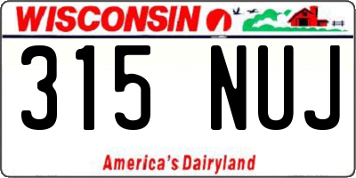 WI license plate 315NUJ