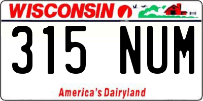 WI license plate 315NUM