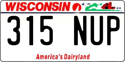 WI license plate 315NUP