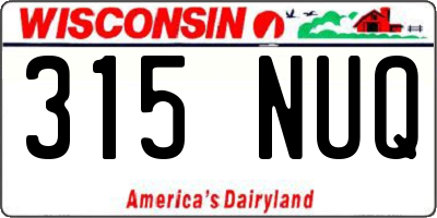 WI license plate 315NUQ