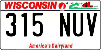 WI license plate 315NUV