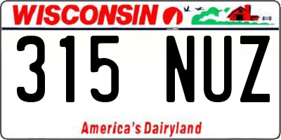WI license plate 315NUZ