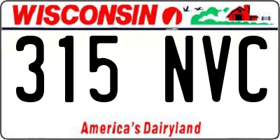 WI license plate 315NVC