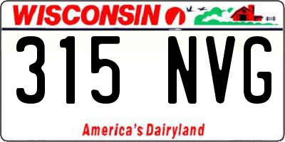 WI license plate 315NVG