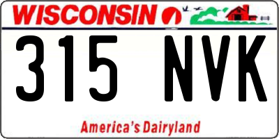 WI license plate 315NVK