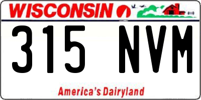 WI license plate 315NVM