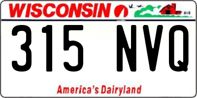 WI license plate 315NVQ