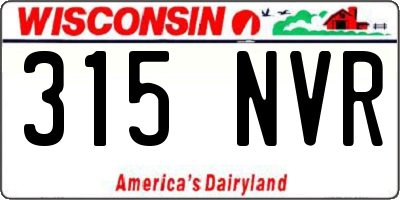 WI license plate 315NVR