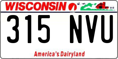 WI license plate 315NVU