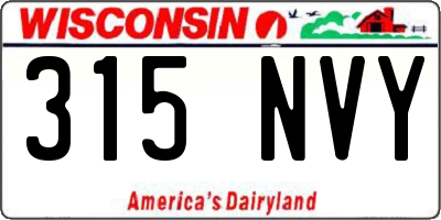 WI license plate 315NVY
