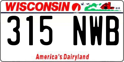 WI license plate 315NWB