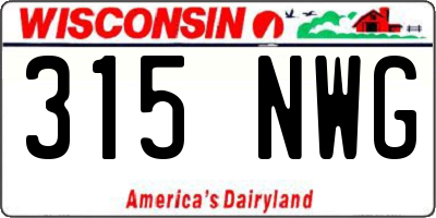 WI license plate 315NWG