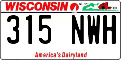 WI license plate 315NWH