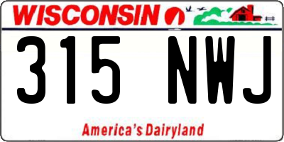 WI license plate 315NWJ