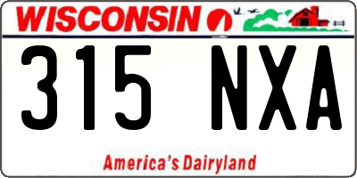 WI license plate 315NXA