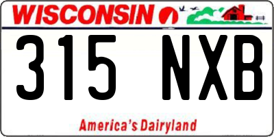 WI license plate 315NXB