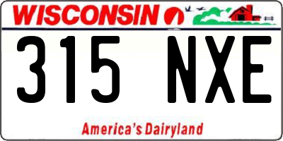 WI license plate 315NXE