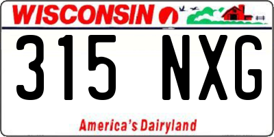 WI license plate 315NXG