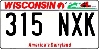 WI license plate 315NXK