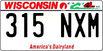 WI license plate 315NXM