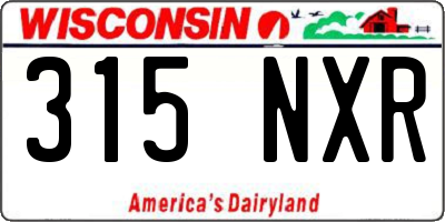 WI license plate 315NXR
