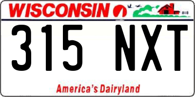 WI license plate 315NXT