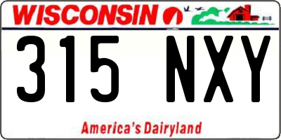 WI license plate 315NXY