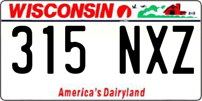 WI license plate 315NXZ