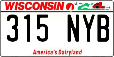 WI license plate 315NYB