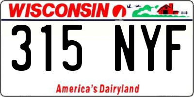 WI license plate 315NYF