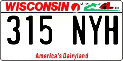WI license plate 315NYH