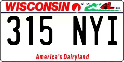 WI license plate 315NYI
