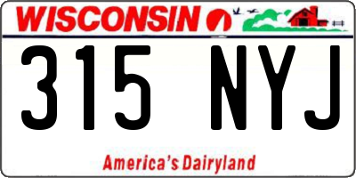 WI license plate 315NYJ