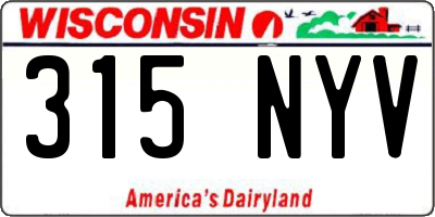 WI license plate 315NYV