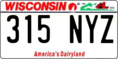 WI license plate 315NYZ