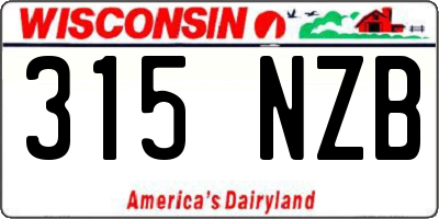WI license plate 315NZB