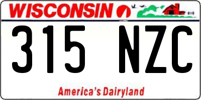 WI license plate 315NZC