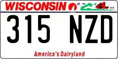 WI license plate 315NZD